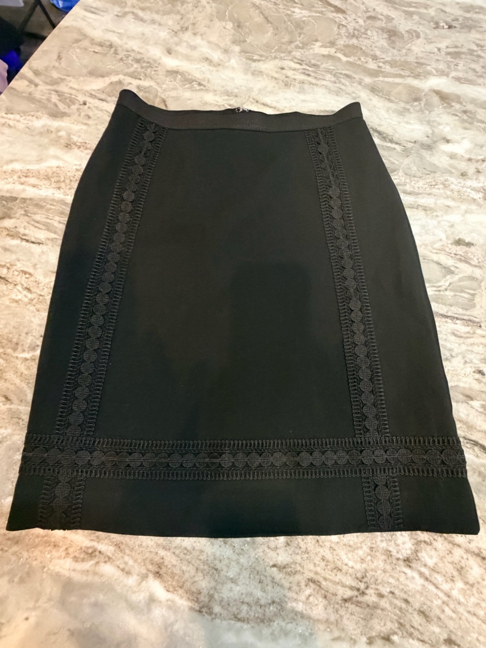 Ann Taylor Black Pencil Skirt Size 0 Career Office Minimalist Stretch Skirt